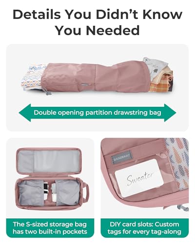 BAGSMART Compression Packing Cubes for Travel Essentials - color: Brier Rose, size: Set of 6