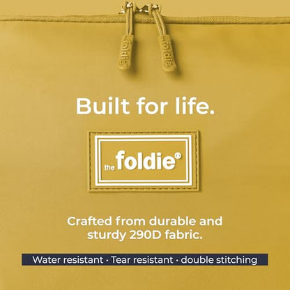 The Foldie Foldable Travel Bag for Women - 40L Weekender Bag with Multiple Pockets - Carry On Expendable Travel Bag - color: Yellow