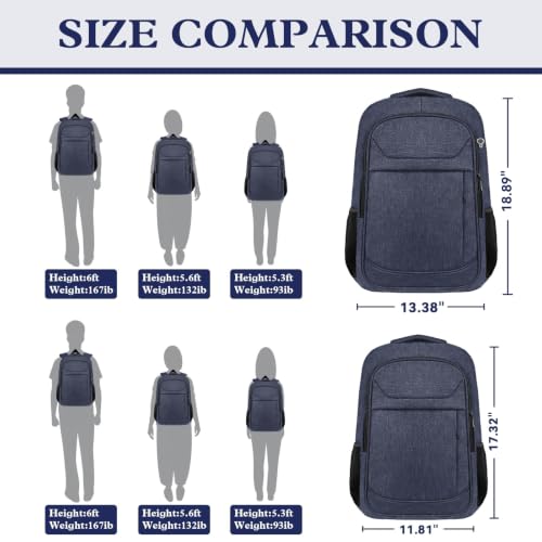 여행용 노트북 백팩, 항공사 승인 컴퓨터 가방 - color: 블루., size: 17.3 Inch(40L)