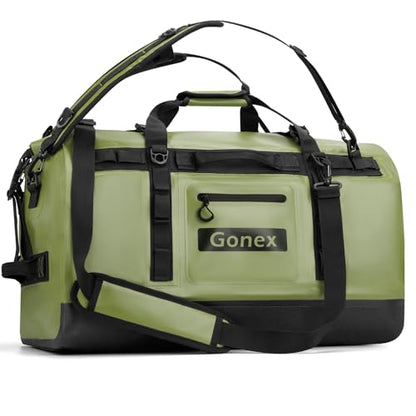 Gonex Waterproof Duffel Bag, 90L Heavy Duty Dry Bag, Reinforced Bottom - color: Army Green, size: 90L
