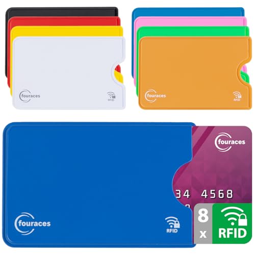 rfid blocking sleeves, 8 pieces - credit card protector - card blocker for bank card, anti fraud nfc card holder