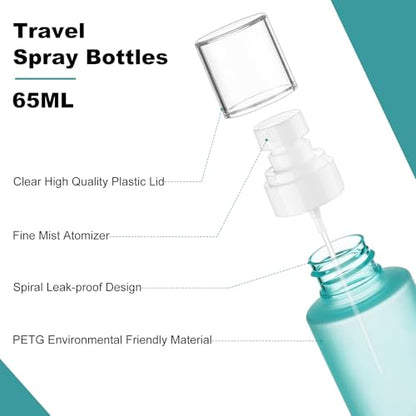Fine Mist Travel Spray Bottles, 3-Pack，2.2oz/65ml - size: 65 ml