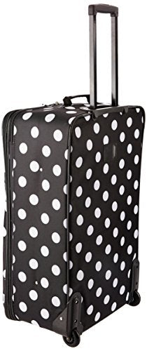 Rockland Vara Softside 3-Piece Upright Luggage Set, Expandable,Black dot, (20/22/28) - color: Black Dot