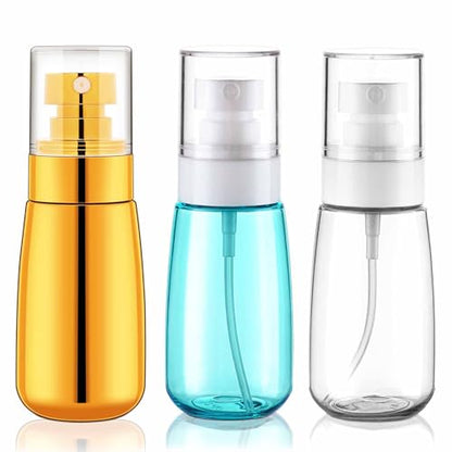 Cosywell Travel Spray Bottle 3 Pack 2oz 60ml Fine Mist Spray Bottles - color: Gold+Green+Clear, size: 2 oz