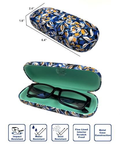 JAVOedge [4 PACK / 3 PACK], Printed Pattern Durable Hard Clamshell Eyeglass Case with Bonus Microfiber Cloth - color: Rose Flower, size: 3 PACK
