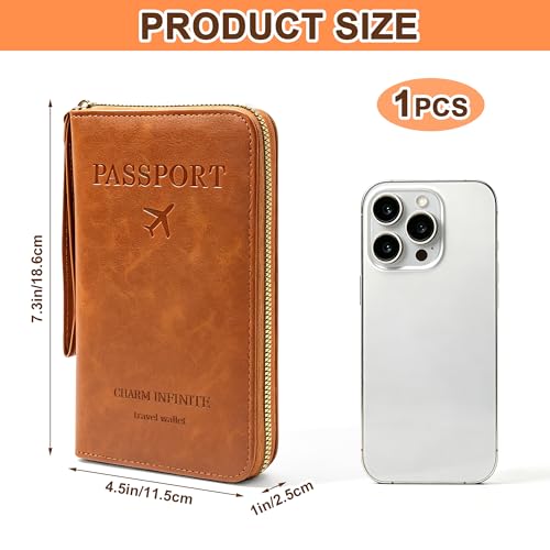 Passport Holder for Travel, PU Leather Passport Cover Case (Brown) - color: Brown
