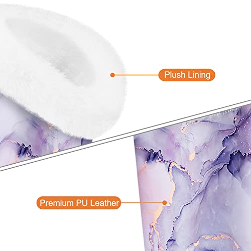 FINTIE Plush Lined Double Eyeglasses Holder with Magnetic Base for Desk - color: Lilac Marble