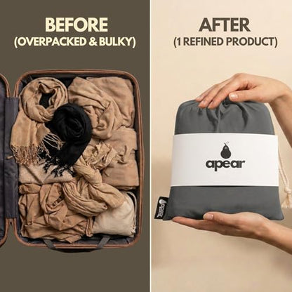 Apear 16-in-1 Soft Travel and Airplane Blanket with Bag Viscose from Bamboo - color: Charcoal/Black