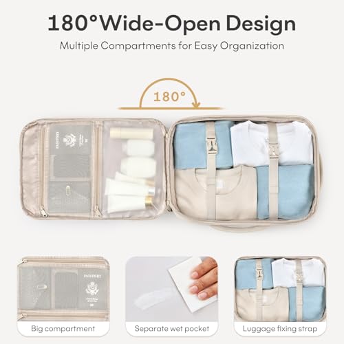 mibasies 30L Airline Approved Travel Carry On Backpack, fit 17" Laptop - color: Beige, size: X-Large