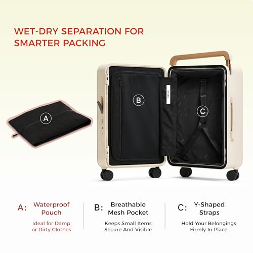 TUPLUS Balance 20" Wide Handle Suitcase Hardside Zipperless Luggage Green | ABS PC Material,Dual Flat Design,Waterproof Laundry Bag,Silent Spinner Wheels,TSA Combination Lock,Weekend Trips - color: Fresh Sprout Green, size: Carry-On 20''