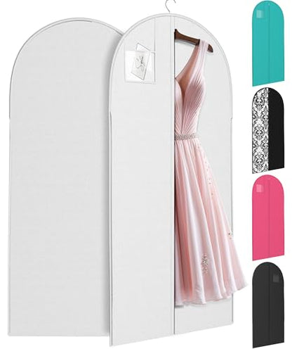 White Suit, Dress and Gown Garment Travel Bags - 54" x 24" - With Large Window - color: White With Large Window
