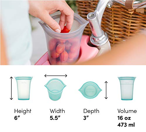 Zip Top Reusable Food Storage Bags | Medium Cup [Lavender] | Silicone Meal Prep Container | Microwave, Dishwasher and Freezer Safe | Made in the USA - color: Lavender, size: Medium Cup