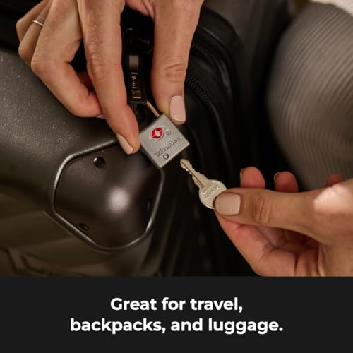 Master Lock TSA Luggage Lock Keyed Alike, Brass and Nickel, 4-Pack 4683Q