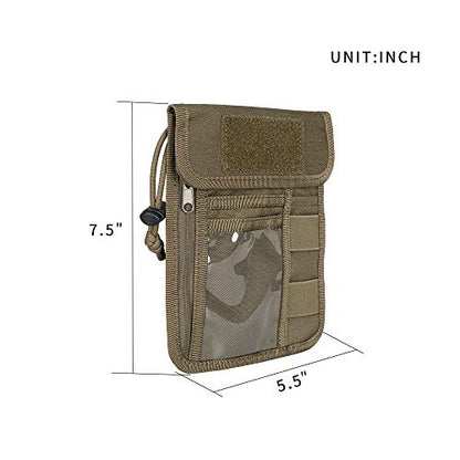 EXCELLENT ELITE SPANKER Passport Holder Nylon Neck Pouch with Lanyard - color: Ranger Green