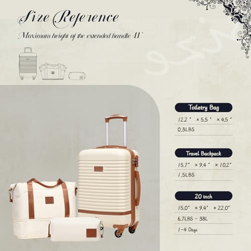 Coolife Luggage Set Carry On Suitcase,3 piece, Navy(DB/TB/20) - color: Navy, size: 3 piece set (DB/TB/20)