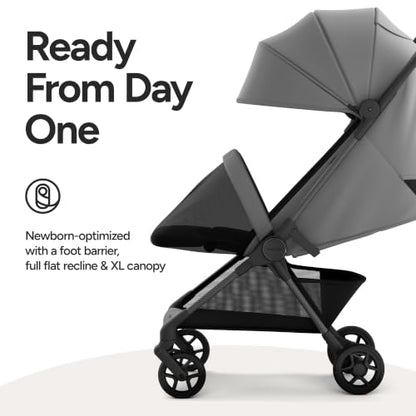 Mompush Nexis Carbon Fiber Travel Stroller with Travel Bag, Carry-On, Grey - color: Grey