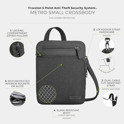 Travelon Anti-Theft Metro Small Crossbody - color: Gray