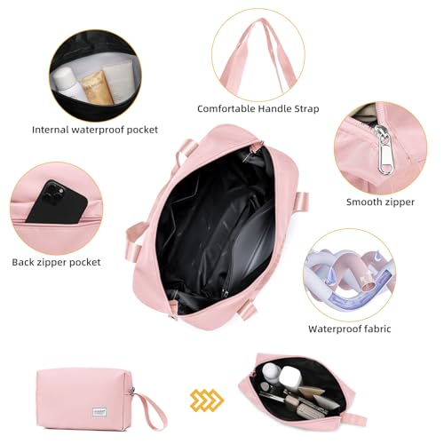 LARVENDER Carry On Luggage 22x14x9 Airline Approved, Suitcases with Wheels - color: Light Pink, size: 3 Piece Set (20/DB/TB)
