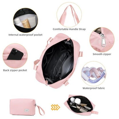 LARVENDER Carry On Luggage 22x14x9 Airline Approved, Suitcases with Wheels - color: Light Pink, size: 3 Piece Set (20/DB/TB)