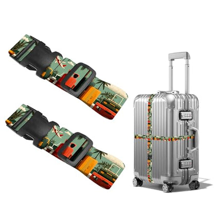 Nuxovilar Luggage Straps Set for Suitcase 1.96x90.5in Polyester - color: YLU10340, size: 1.96"x90.5"