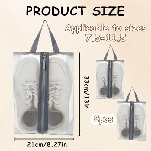 2 Pack Travel Shoe Bags, Waterproof Shoe Bag for Gym, Portable Boots Organizer with Zipper for Men & Women