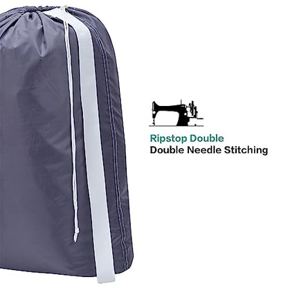 HOMEST XL Laundry Bag with Strap, Clothes Organizer for Dorm & Travel - color: (1 pack) Grey