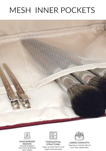 TeeYee Hair Tools 다이슨 에어랩 퀼트 세면도구 가방용 여행 가방 - color: 와인보우