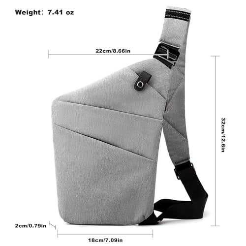 Anti Theft Travel Bag Sling Cross-body Bag Large Capacity - color: Grey, style: Right Shoulder
