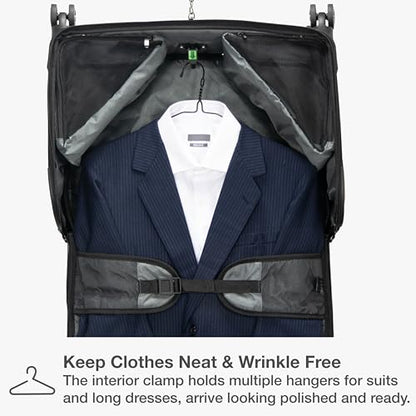 Traveler's Choice Carry-On Softside 8-Wheeled Spinner Garment Bag Luggage, Black, 21-Inch