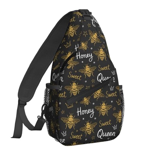Famame Honey Bees Sling Backpack Chest Bag Crossbody Shoulder Bag Gym Cycling Travel Hiking Daypack For Men Women - color: Multicolor18