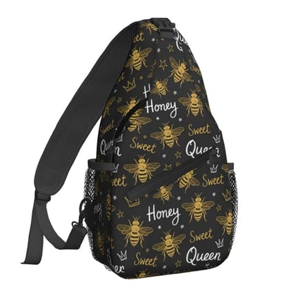 Famame Honey Bees Sling Backpack Chest Bag Crossbody Shoulder Bag Gym Cycling Travel Hiking Daypack For Men Women - color: Multicolor18
