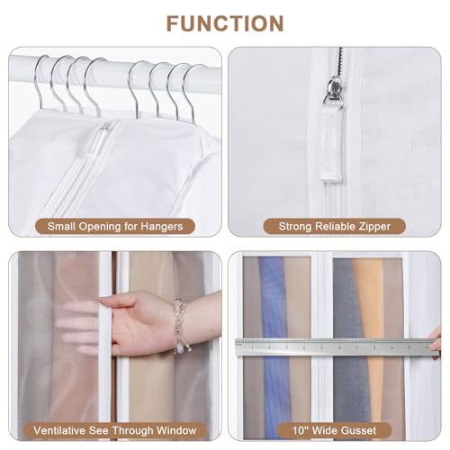 32" Cotton Garment Bag for Hanging Clothes, Short, 3 Pack Suit Bag - size: 10"W x 32"H-3pcs
