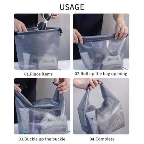 2 Pack Clear Toiletry Bag Portable Travel Makeup Bags, Waterproof Cosmetic Bag for Women, for Carry-on Travel Accessories, 2 Sizes