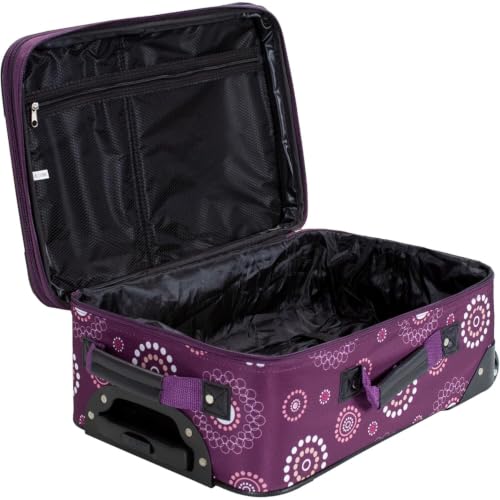 HomeStock Expandable 2-Piece Softside Spinner Luggage Set, Purple