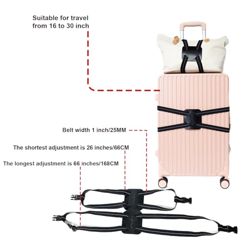 Luggage Straps for Suitcases, Travel Accessories to Connect Two Suitcase, Add A Bag Luggage Strap for Carry On Luggages Adjustable Buckle Belt (Black/Black-1pcs) - color: Black/Black-1pcs