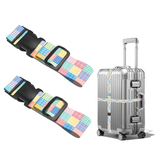 Nuxovilar Luggage Straps Set for Suitcase 1.96x90.5in Polyester - color: LU13495, size: 1.96"x90.5"