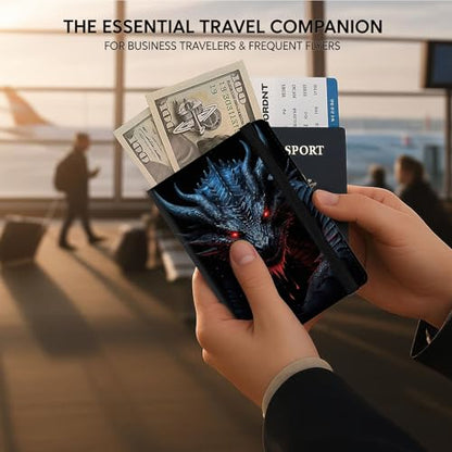 Bxgolkgd Passport Cover,RFID Blocking,Large Capacity Multi-Slot Travel Passport Wallet for Men & Women - Dragon - color: Dragon