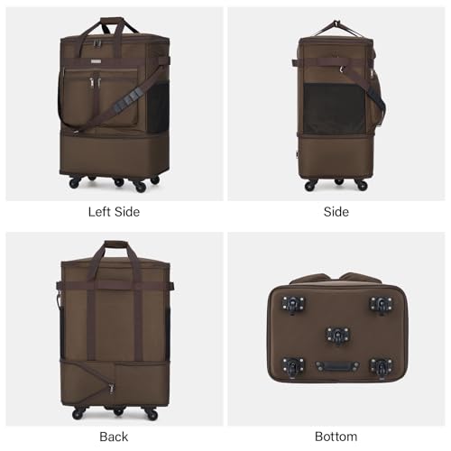 MILADA Expandable Checked Luggage Collapsible Duffle Bag 68L-98L, Coffee - color: Coffee