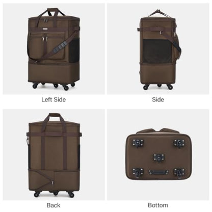 MILADA Expandable Checked Luggage Collapsible Duffle Bag 68L-98L, Coffee - color: Coffee