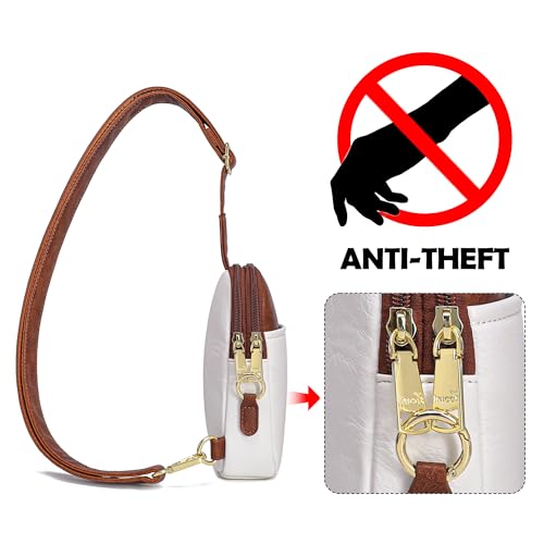 Haytijoe Small Anti Theft Crossbody Bags for Women for Daily Travel - color: White Brown
