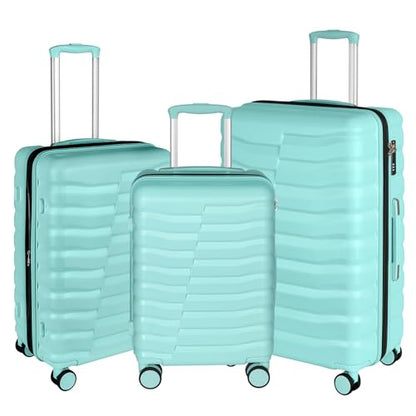 WireHot 3-Piece Hardshell Travel Luggage Set, Mint Green, 20in/24in/28in - color: Mint Green, size: 20in/24in/28in (3-Piece Set)