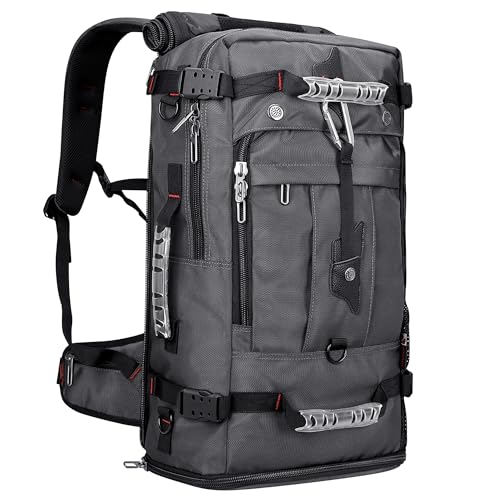 WITZMAN Travel Backpack for Men Duffle Luggage Bag with USB Charging Port - color: Silvery Grey New