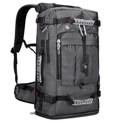 WITZMAN Travel Backpack for Men Duffle Luggage Bag with USB Charging Port - color: Silvery Grey New