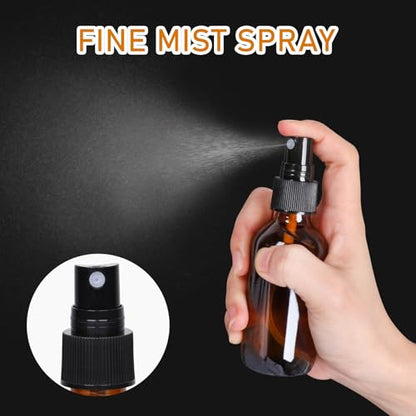 2 oz Amber Glass Spray Bottles 24 Pack, Leakproof with Durable Refillable - color: 24 Pack, size: 2 Ounces (Pack of 24)