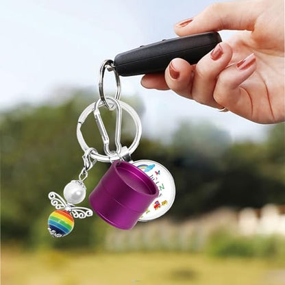 Mini Travel Ring Holder Keychain, Portable Jewelry Holder Keychain - color: 1-Tier Purple