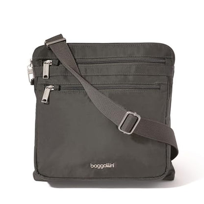 Baggallini Securtex Anti-Theft Large Crossbody - color: Charcoal