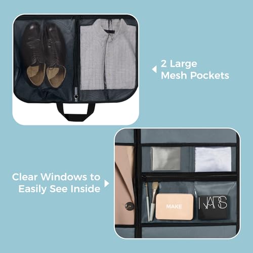 pack all 40" Multi-Compartment Garment Bag, Heavy Duty Hanging Suit Bag - size: Regular