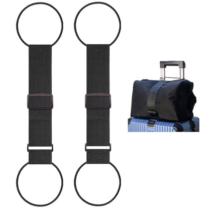 Luggage Straps for Suitcases Luggage Straps, 2-Piece Black - color: Black