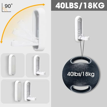 Dntorx Folding Wall Hooks, 2 Pack, White, Zinc Alloy, Heavy Duty Coat Hooks - color: White, size: 2 Pcs
