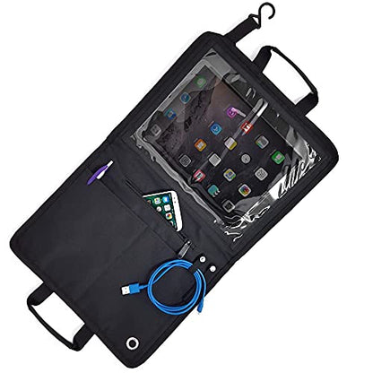 SO~MINE Touch Screen Tablet Case | With Compatible Cover | Organizer Bag | 6 Storage Pockets | Fits Over Airplane and Car Seat Backs | Adjustable Hanging Strap